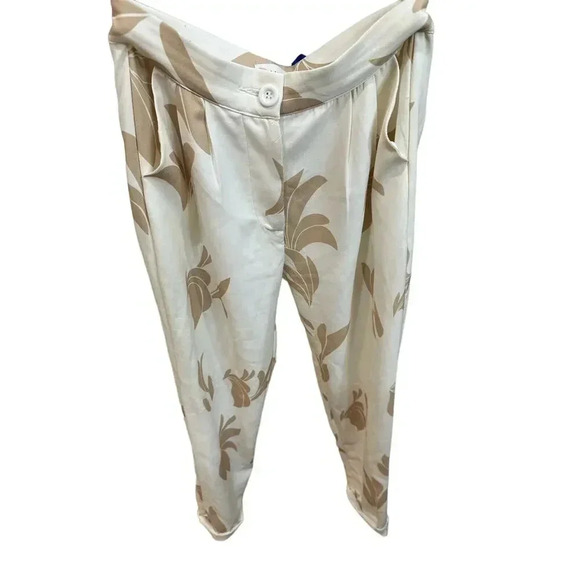 L'Atiste by Amy Women's White & Gold Floral Straight Leg Capri Pant Size Small - Picture 5 of 5